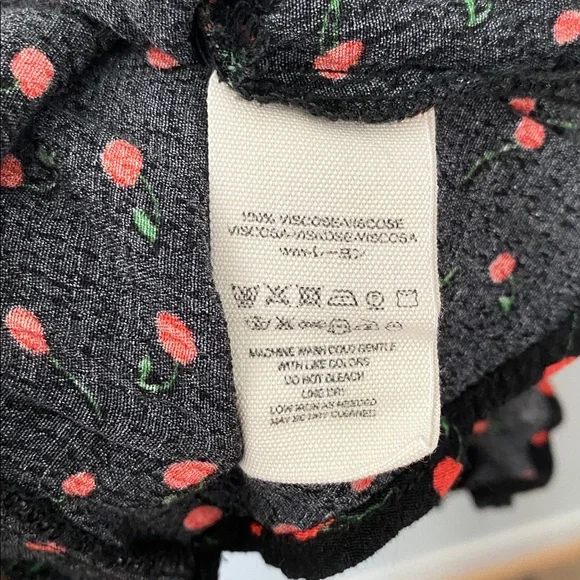 Free People Black Blouse with Red Cherries - Picture 3 of 16